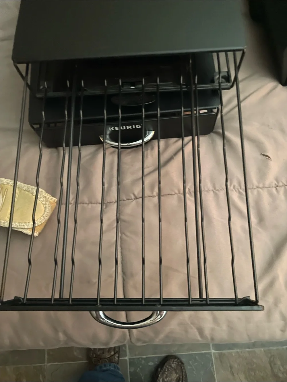 Keurig Matte Black Double Drawer Organizer with Chrome Handles